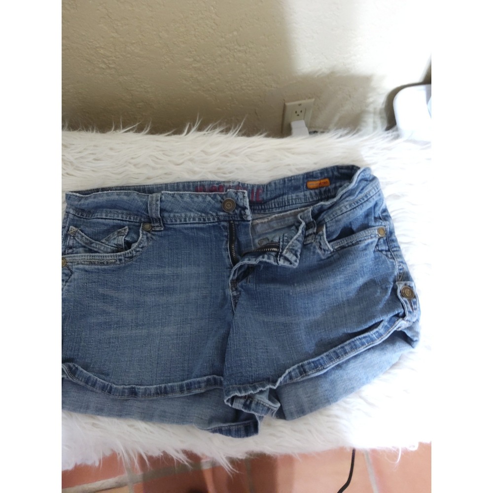 Hydraulic Super Low Metro Denim Shorts Medium Wash Y2K Size 15/16